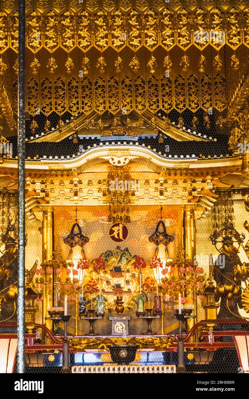 Japan, Honshu, Tokyo, Asakusa, Sensoji Temple, der die Main Hall, Schrein Stockfoto