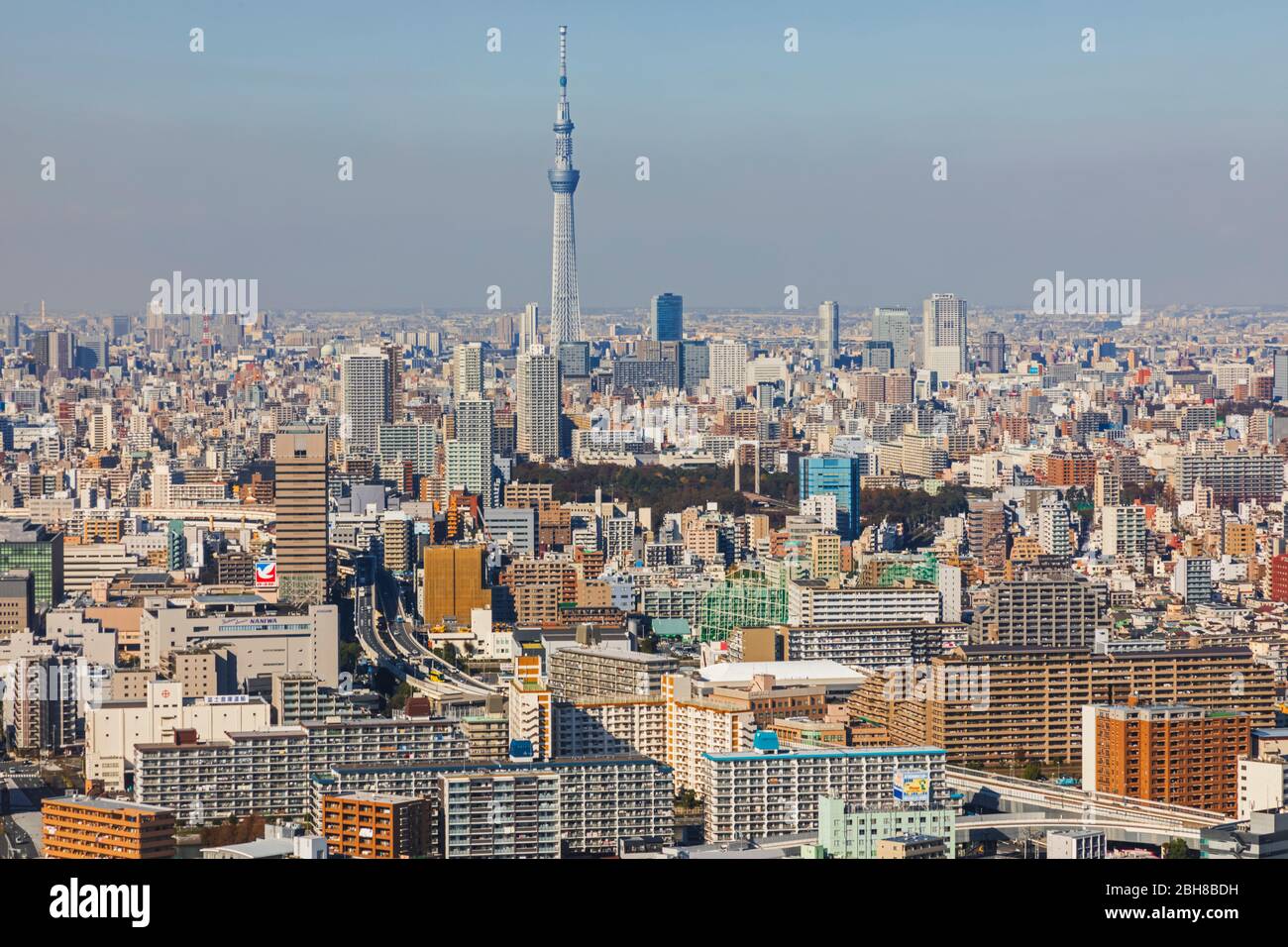 Japan, Honshu, Tokio, Toyosu Bereich Skyline Stockfoto