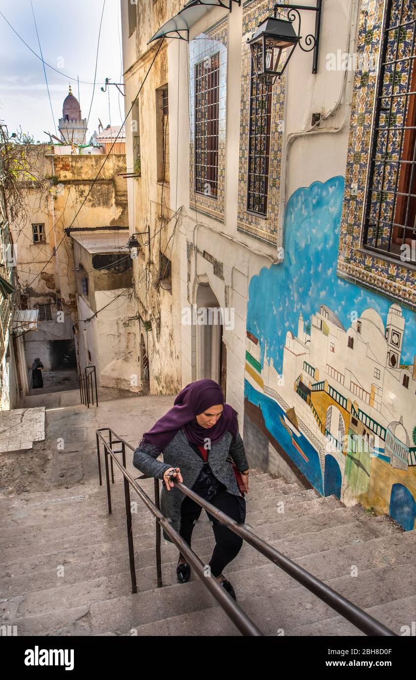 Argelia, Argel City, Alerg Kasbah, Street Stockfoto