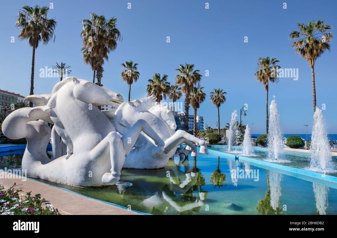 Argelia, Argel City, Bab El Oued Area, öffentlicher Brunnen Stockfoto