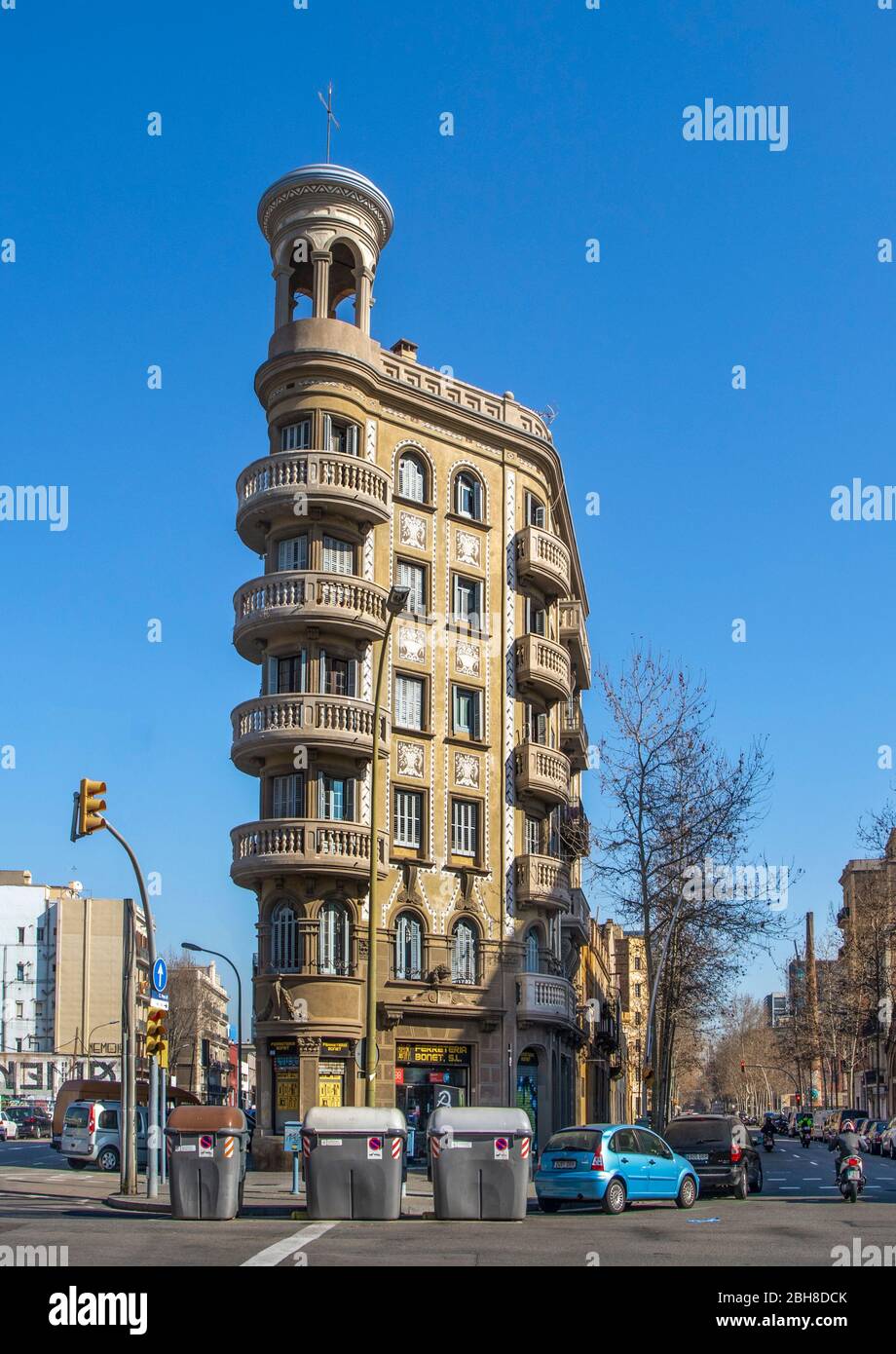 Stadt Barcelona, Pere IV Avenue, Anfang 20. Jahrhundert Gebäude. Stockfoto