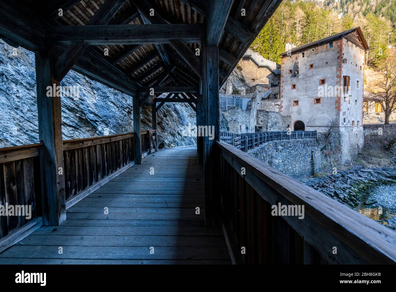 Grenzfestung Altfinstermünz, Finstermünzschlucht, Nauders, Vinschgau, Tirol, Österreich Stockfoto