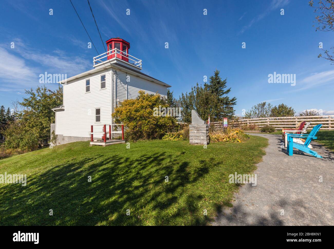 Kanada, Nova Scotia, Minasville, burncoat Kopf Park auf der Minas Basin, burncoat Head Lighthouse Stockfoto