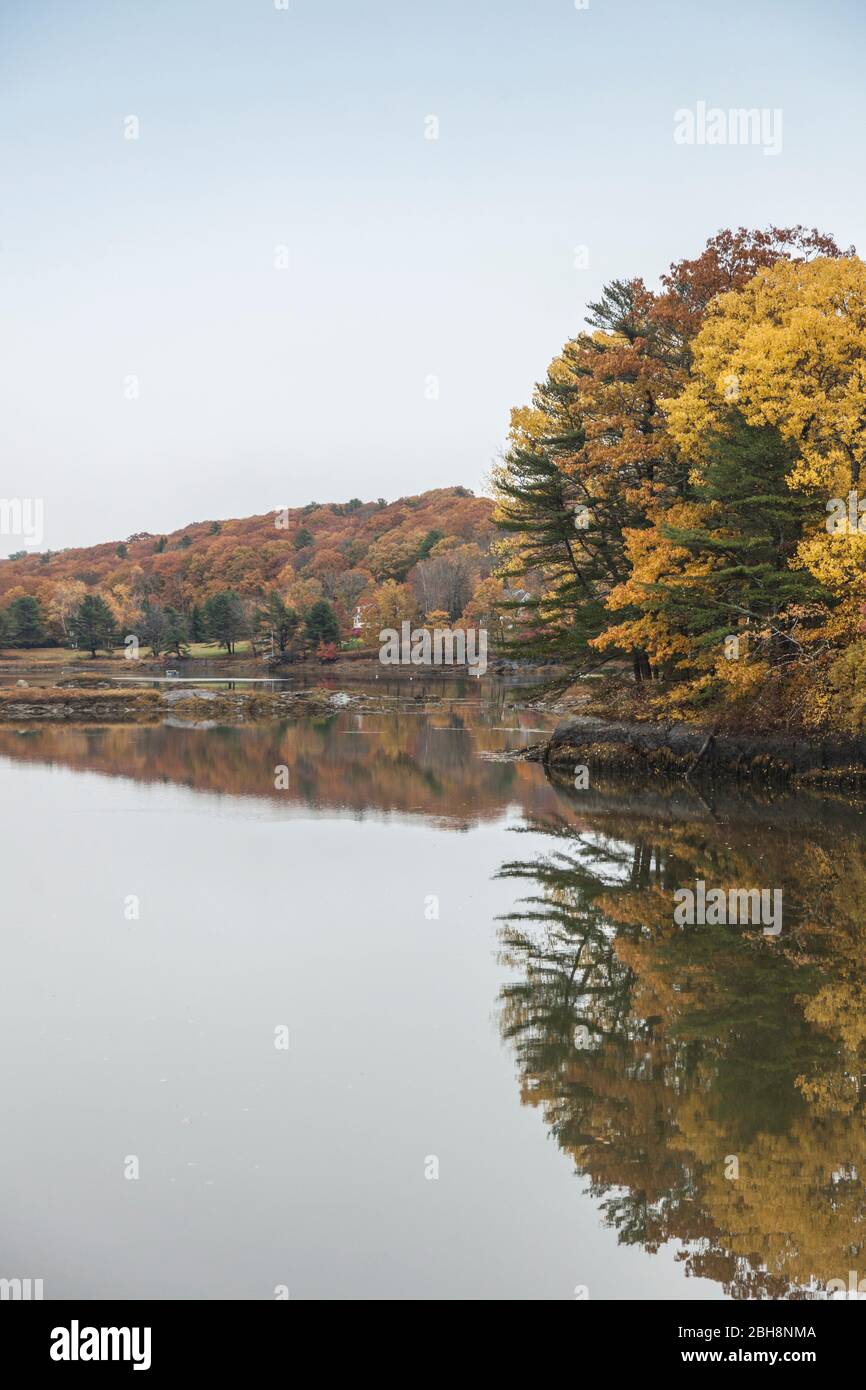 USA, Maine, Georgetown, Robinhood Cove, Herbst Stockfoto