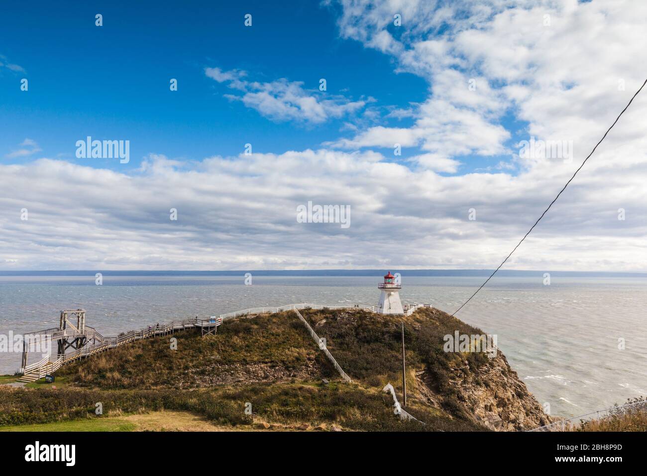 Kanada, New Brunswick, Bucht von Fundy, Kap Wutanfall, Kap Wutanfall Leuchtturm Stockfoto