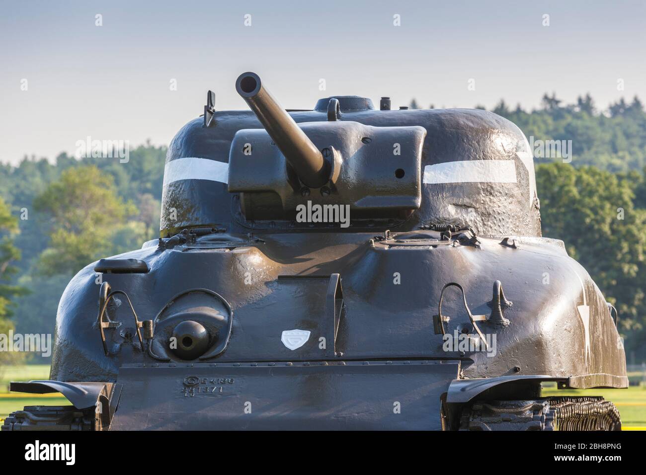 USA, New England, Massachusetts, Hamilton, WW2-Ära amerikanischer Sherman Panzer, die einst von General George S. Patton, ehemaliger Bewohner Stockfoto