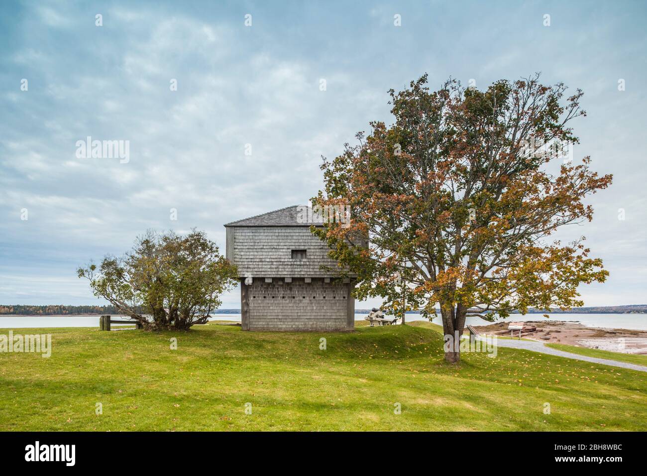 Kanada, New Brunswick, Bucht von Fundy, St. Andrews by the Sea, St. Andrews Blockhouse, militärische Festung aus dem Krieg von 1812, außen Stockfoto