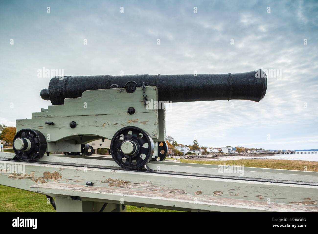 Kanada, New Brunswick, Bucht von Fundy, St. Andrews by the Sea, St. Andrews Blockhouse, militärische Festung aus dem Krieg von 1812, Cannon Stockfoto