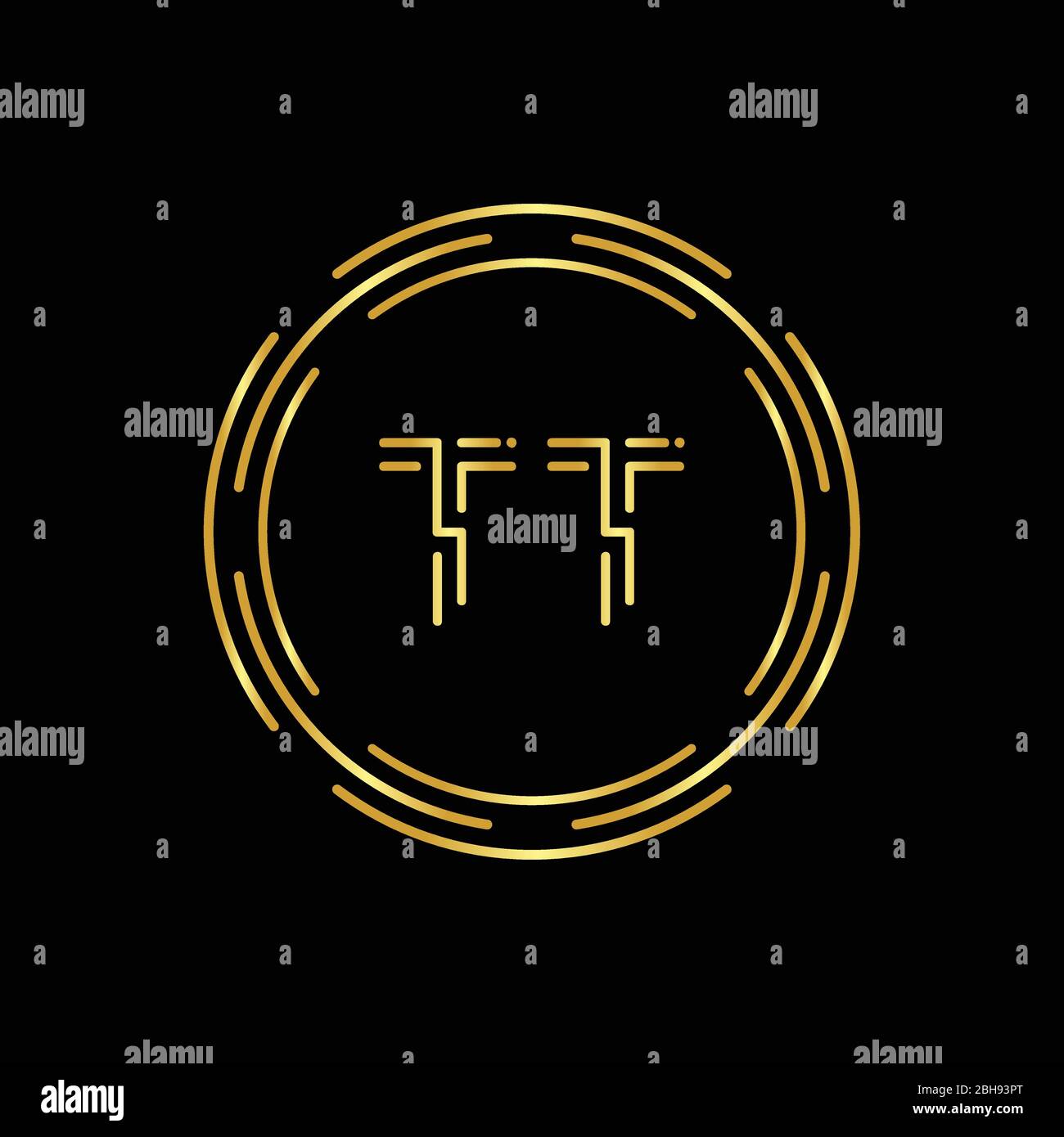 Anfangsbuchstabe TT Logo Kreative Typografie Vektor-Vorlage. Kreisförmige Buchstaben TT Logo Design Stock Vektor