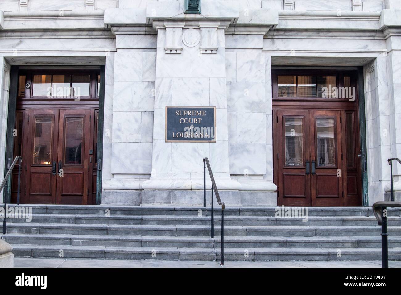 Schritte vom Obersten Gerichtshof von Louisiana, 400 Royal Street, New Orleans Stockfoto