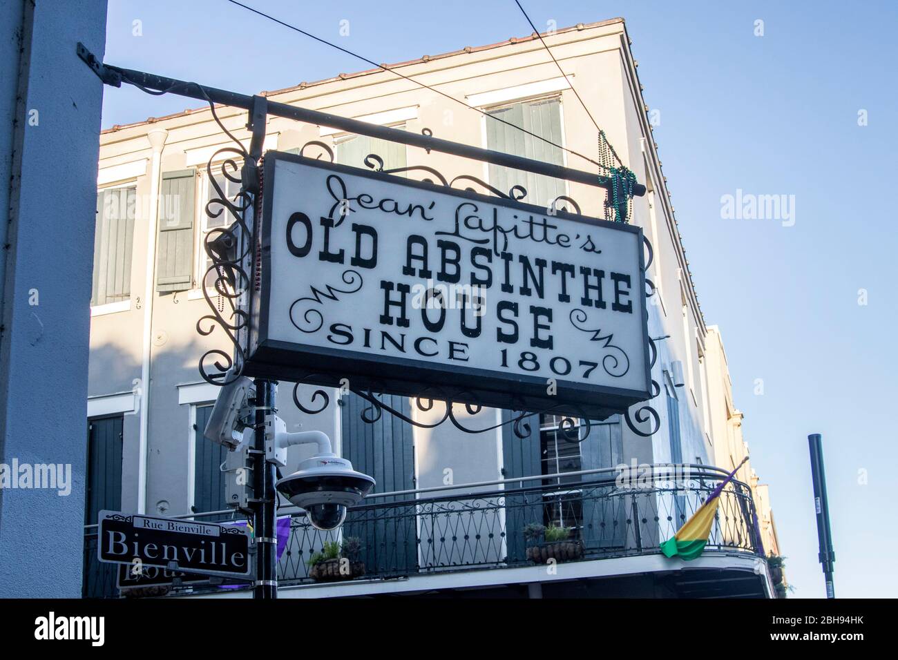 Altes Absinthe-Haus-Schild, New Orleans Stockfoto