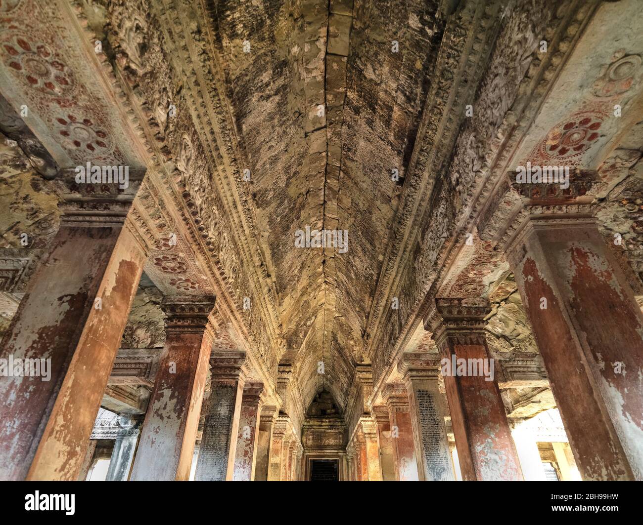 Tempelruinen, Ta Prohm, Angkor Archäologischer Park, Siem Reap, Kambodscha, Stockfoto