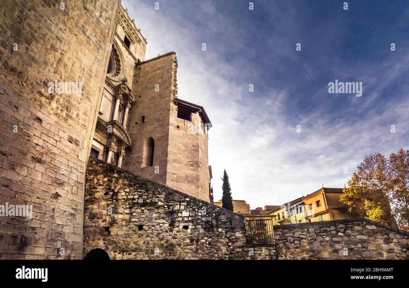 Basilika San Félix in Girona Stockfoto