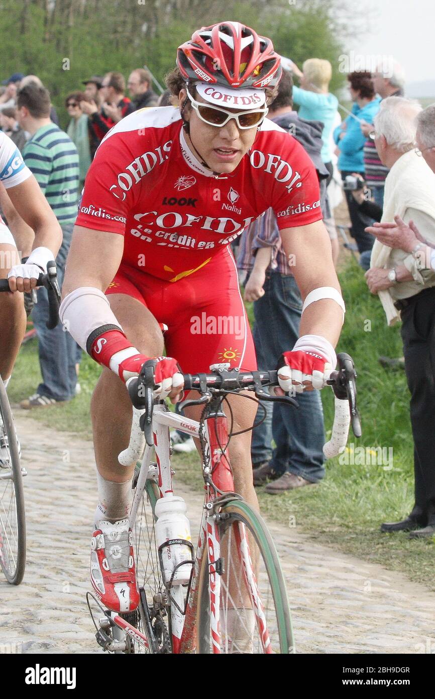 Alexandre Blain von Cofidis, Le Credit en Ligne während des Pariser Roubaix 2009, Radrennen, Carrefour de l'arbre am 12. April 2009 in Carrefour de l'Arbre Frankreich - Foto Laurent Lairys / DPPI Stockfoto