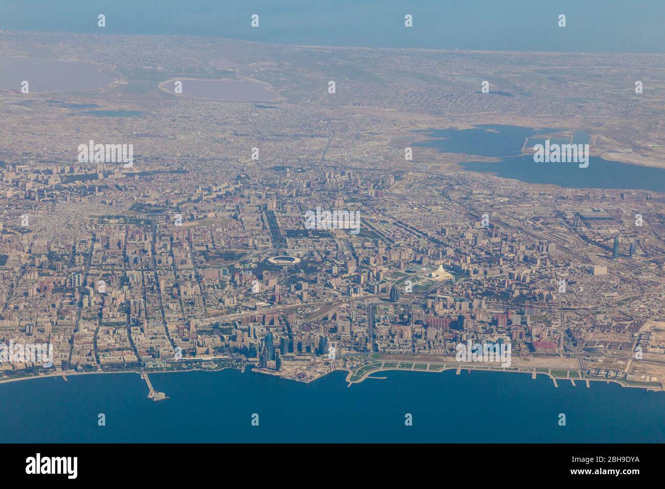 Aserbaidschan, Baku, Antenne Stadtblick Stockfoto