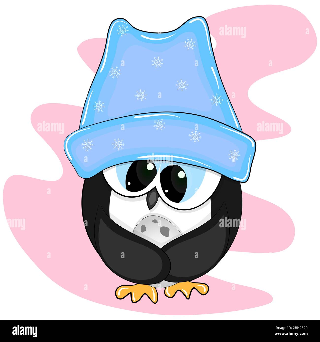 Niedliche kleine Cartoon Pinguin mit Ei. vektor-Illustration. Stock Vektor