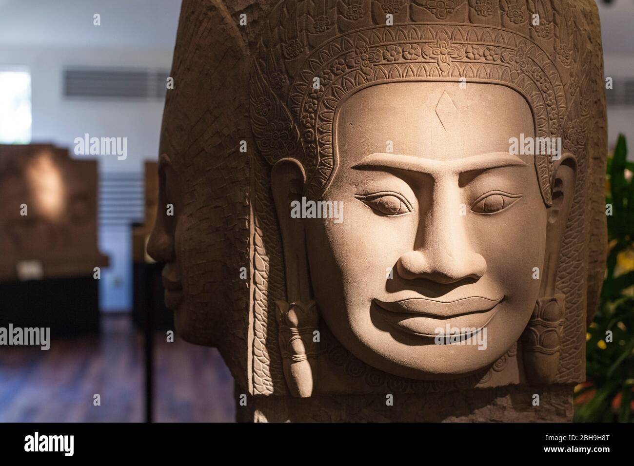 Kambodscha, Siem Reap, traditionelles Handwerk für Verkauf, Reproduktionen von Angkor - ära Skulptur Stockfoto