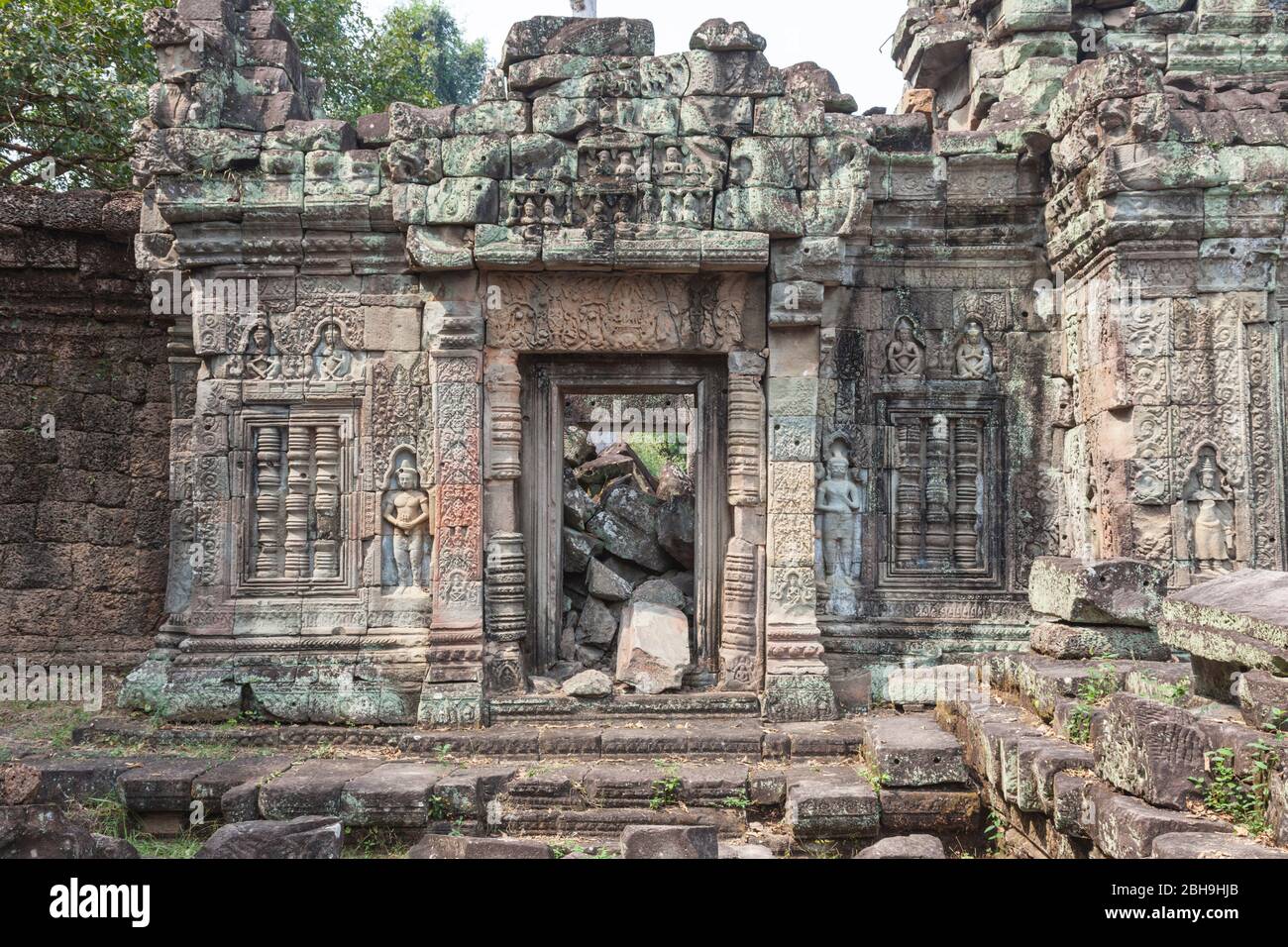 Kambodscha, Angkor, Preah Khan Tempel Detail Stockfoto