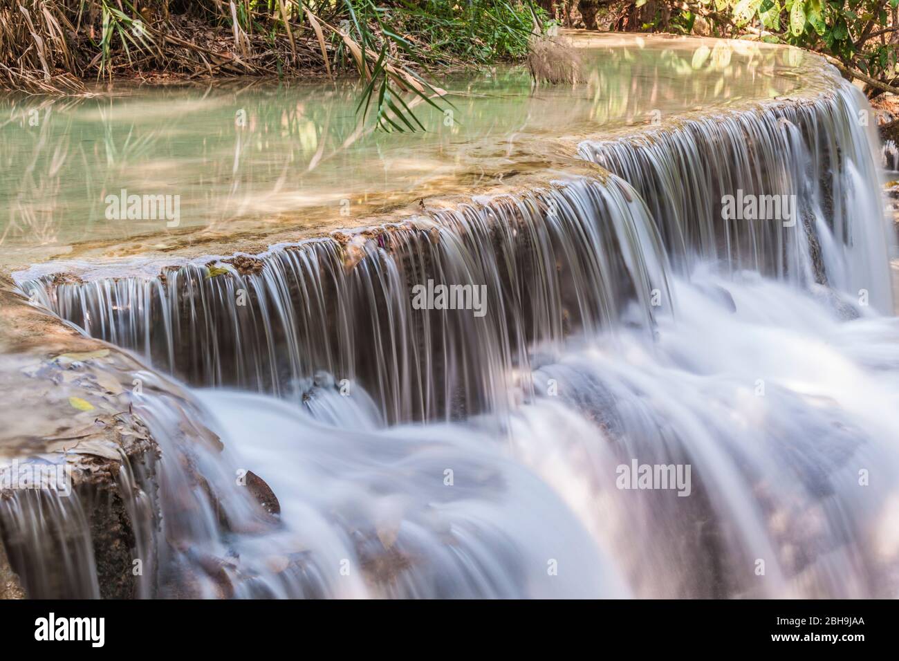 Laos, Luang Prabang, Tat Kuang Si Wasserfall Stockfoto