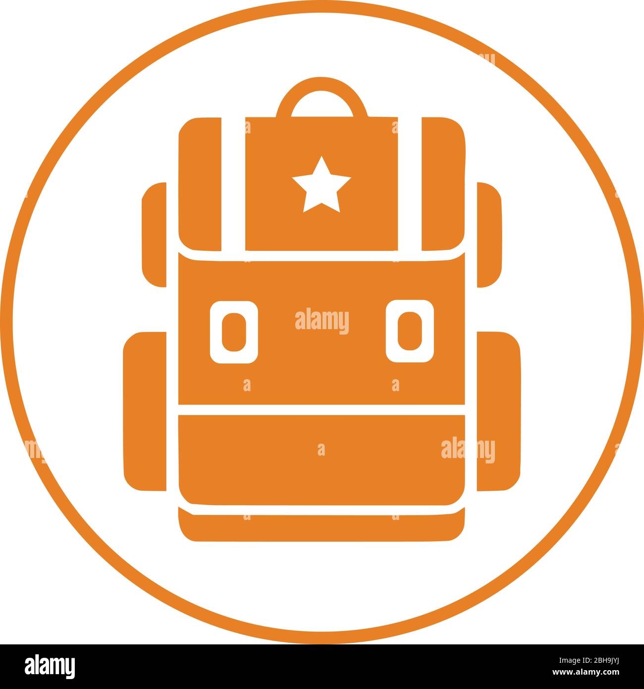 Schönes Design des Rucksack-Ikone, Schultasche Vektor für kommerzielle, Printmedien, Web oder jede Art von Design-Projekten. Stock Vektor