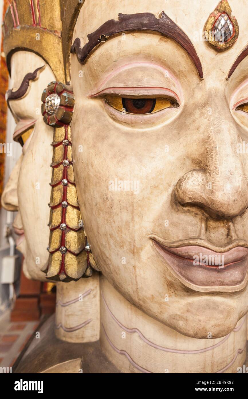 Thailand, Bangkok, das Nationalmuseum in Bangkok, der große hölzerne Kopf Skulptur Stockfoto