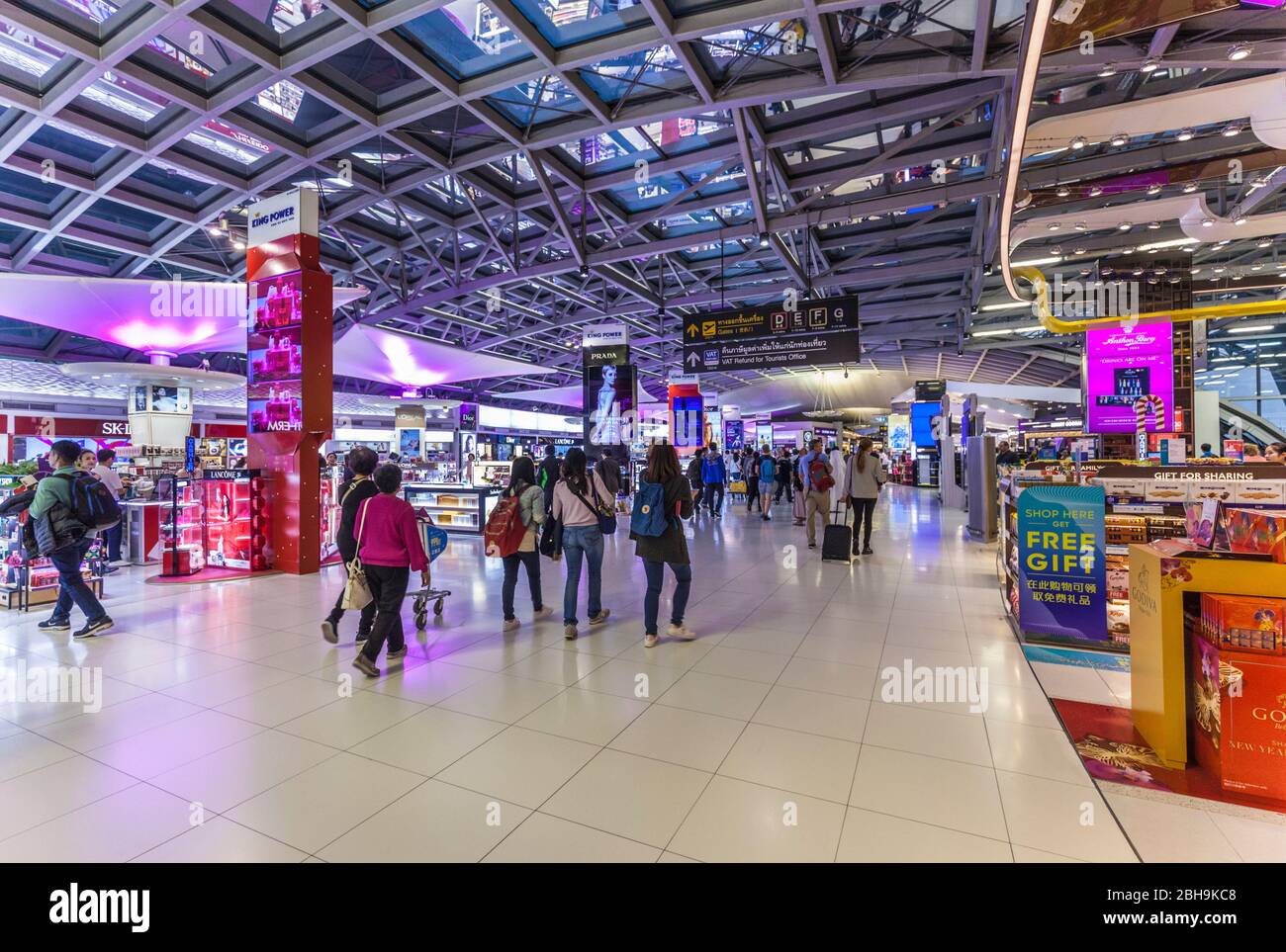 Thailand, Bangkok, Suvarnabhumi International Airport, BKK, Anbauteile innen Stockfoto