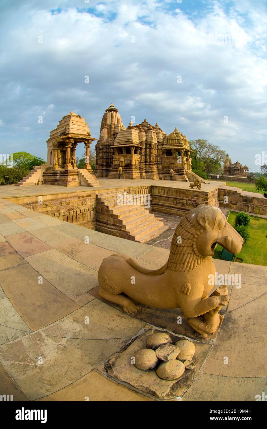 Architektur des Tempels, Khajuraho Tempel, Indien Stockfoto