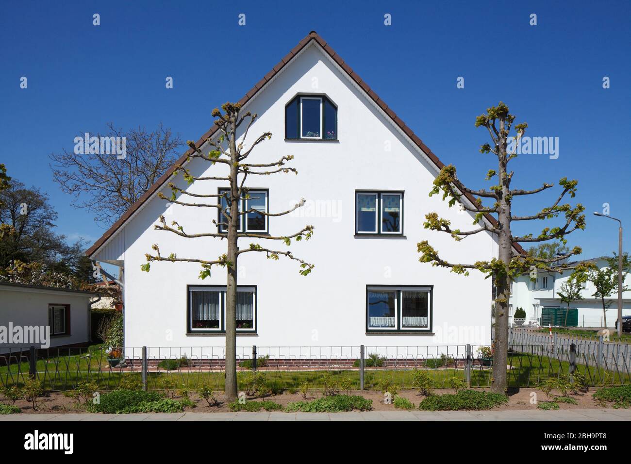 Modernes Wohnhaus, Einfamilienhaus, Binz auf Rügen, Insel Rügen, Mecklenburg-Vorpommern, Deutschland, Europa Stockfoto