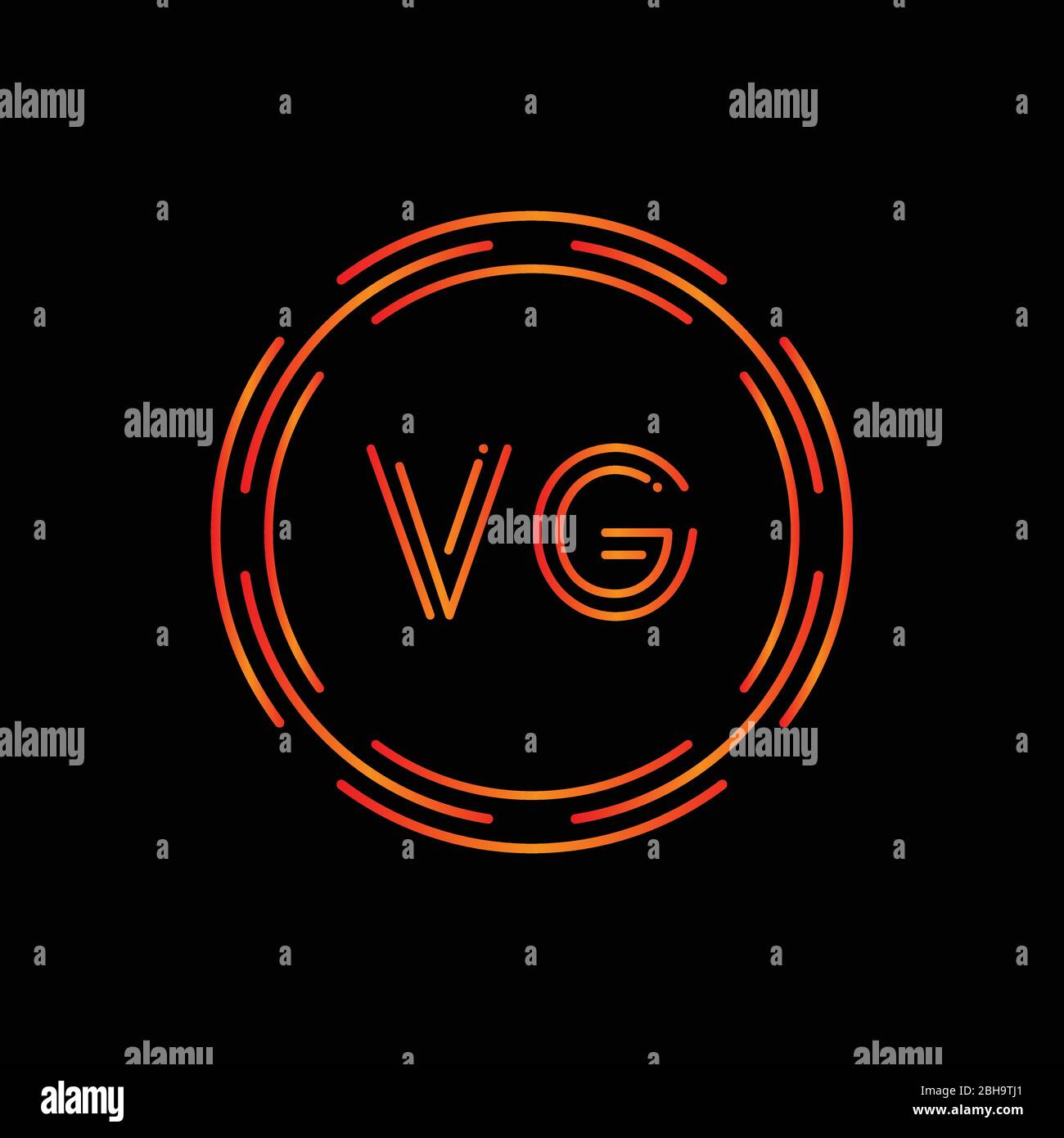 Creative Letter VG Logo Creative Typography Vektor-Vorlage. Digital Abstract Letter VG Logo Design. Stock Vektor