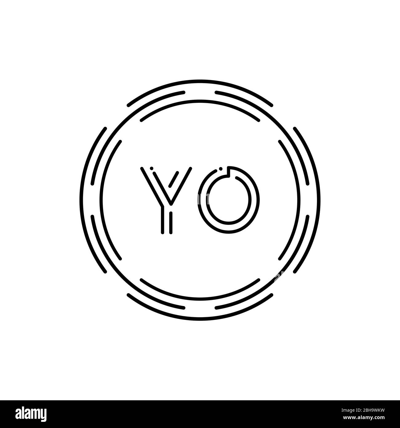 Ursprüngliche Vektorvorlage für YO-Logo. Creative Circle Letter YO Business Logo Vektorgrafik Stock Vektor