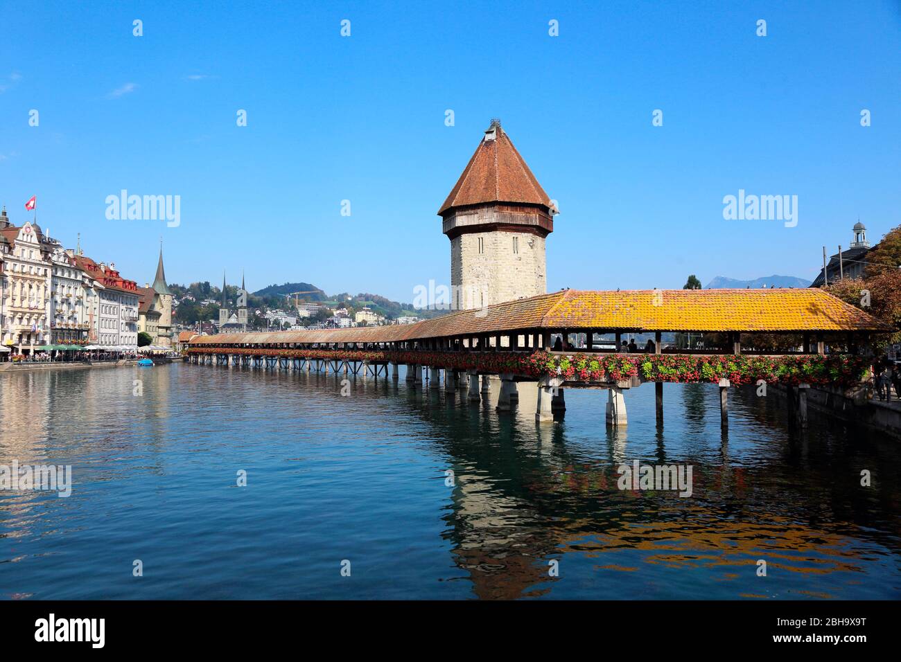 Schweiz, Luzern, Kapellbrücke Stockfoto