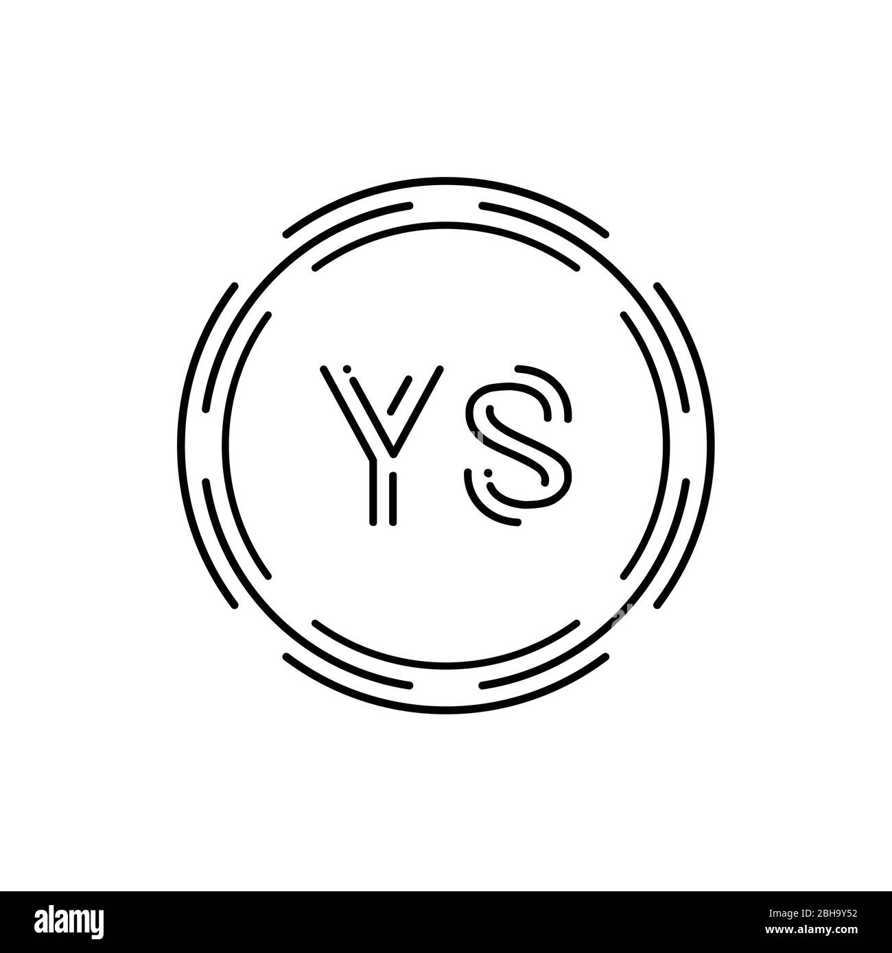 Ursprüngliche Vektorvorlage für YS-Logo-Design. Creative Circle Letter YS Business Logo Vektor Illustration Stock Vektor