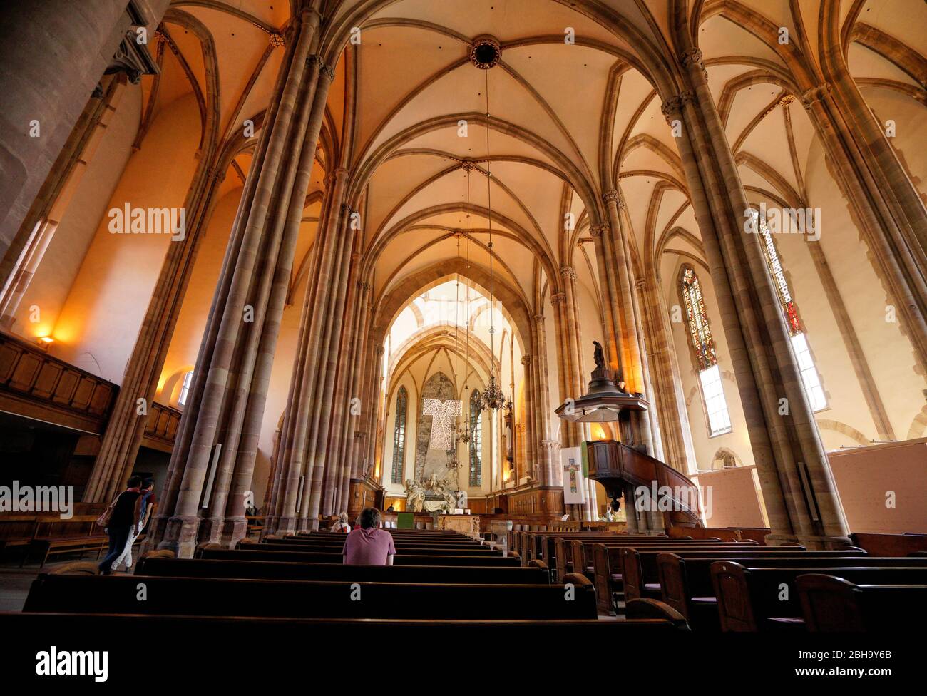 Frankreich, Elsass, Straßburg, Eglise Saint-Thomas, Thomaskirche, innen Stockfoto