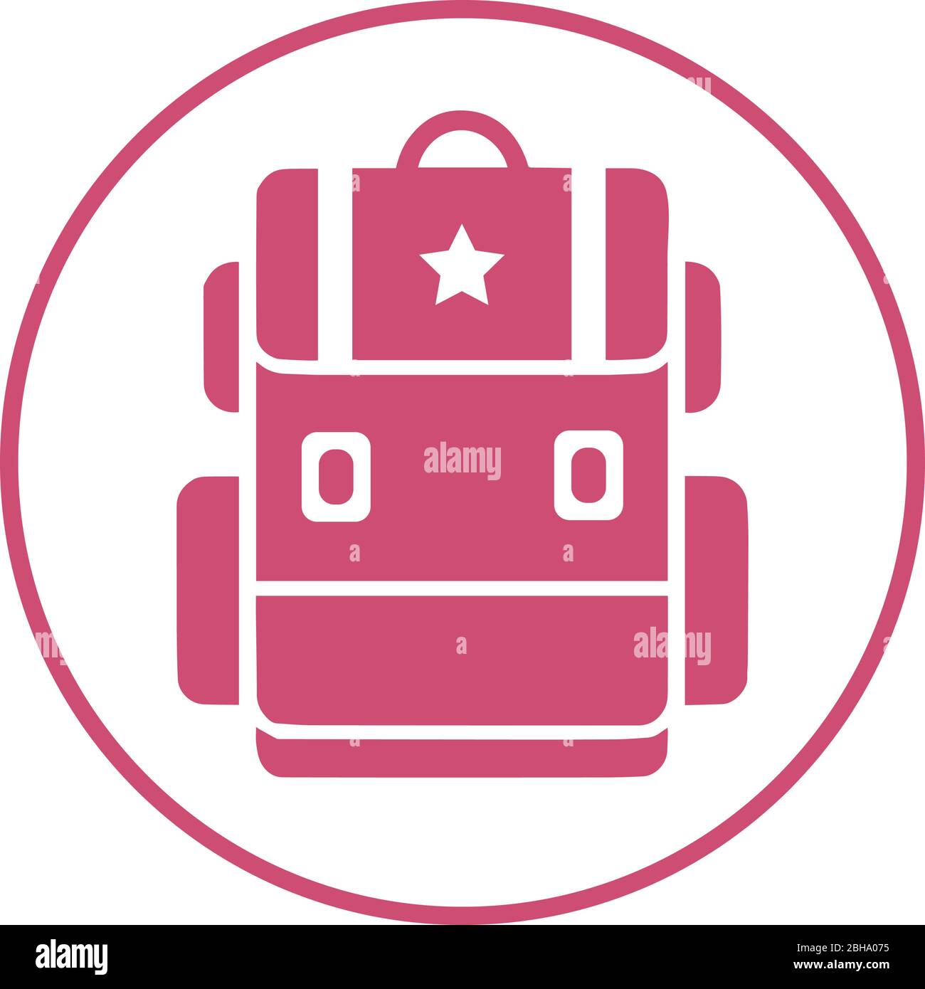 Schönes Design des Rucksack-Ikone, Schultasche Vektor für kommerzielle, Printmedien, Web oder jede Art von Design-Projekten. Stock Vektor