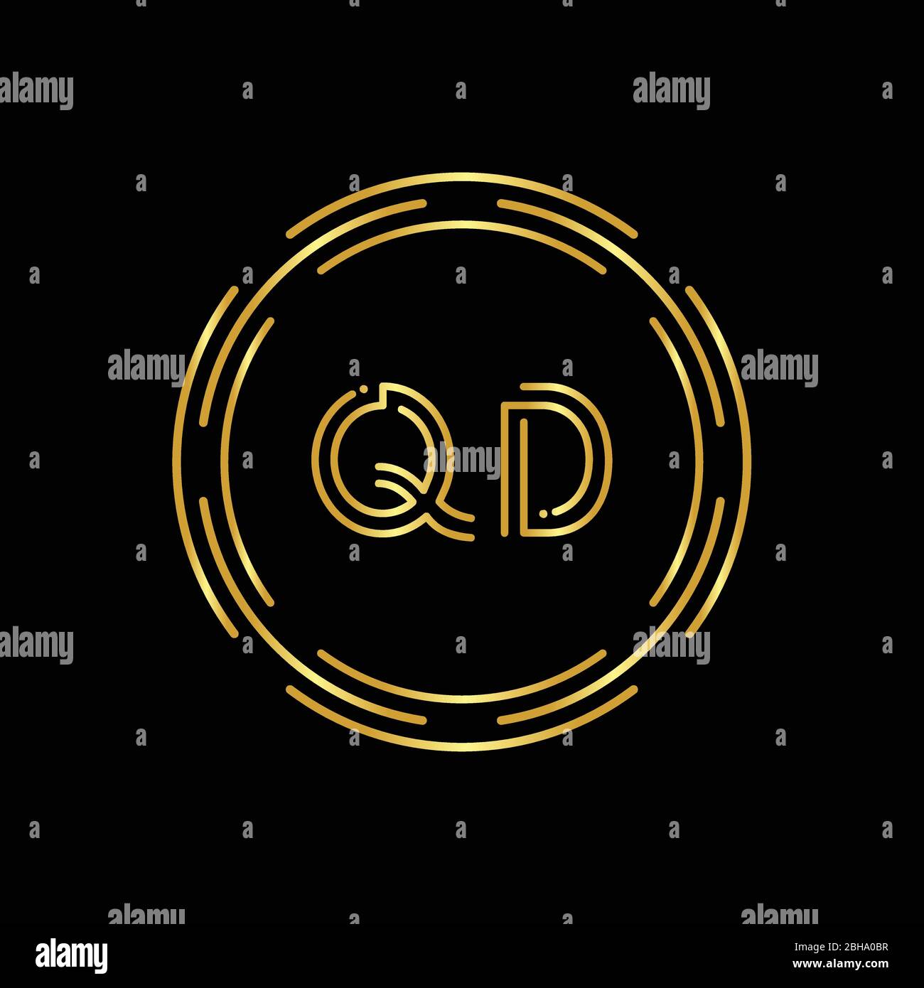 Anfangsbuchstabe QD Logo Design Vektor-Vorlage. Digital Abstract Circle QD Letter Logo Design Stock Vektor
