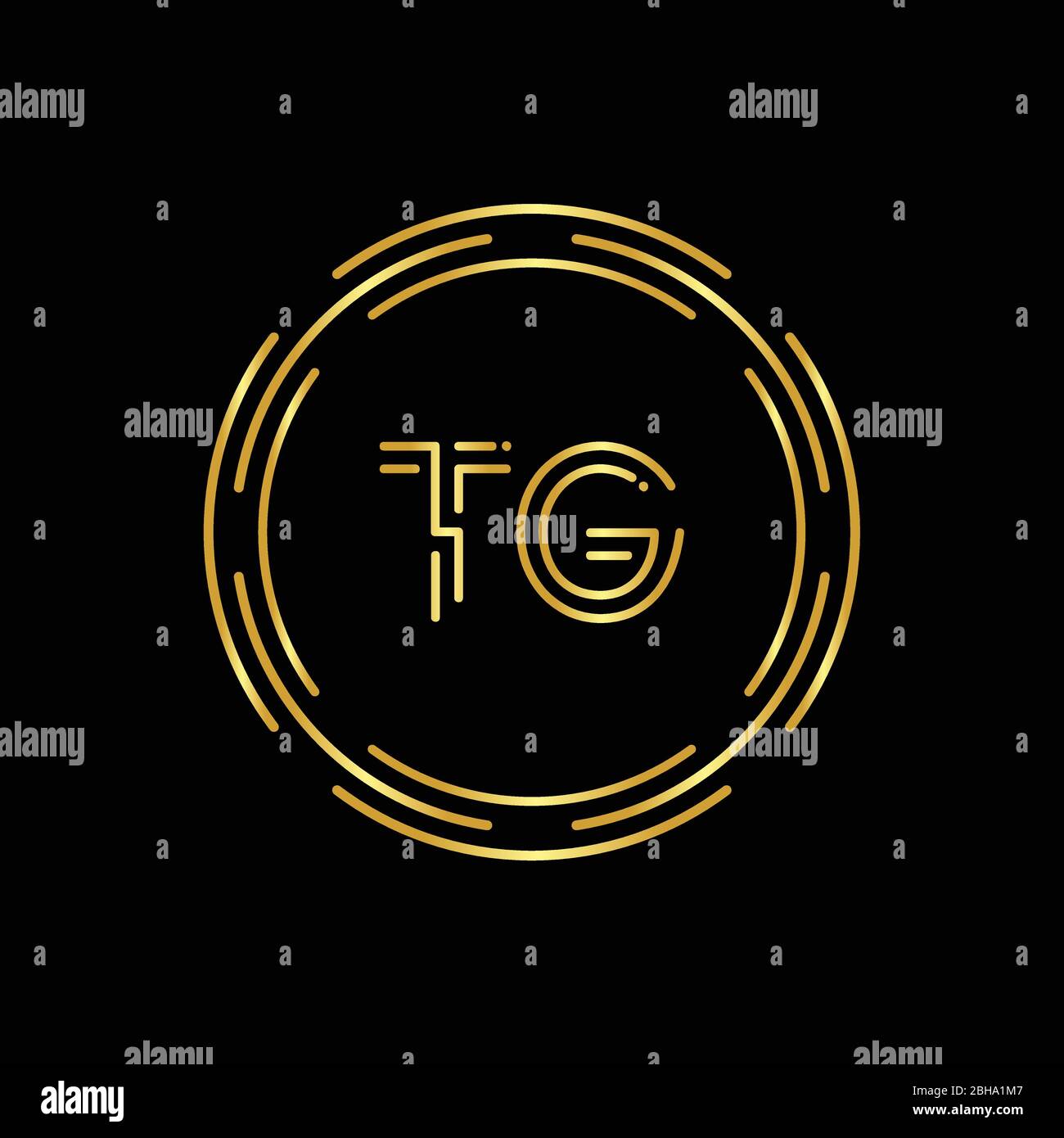 Initial Letter TG Logo Creative Typography Vektorvorlage. Kreisförmige