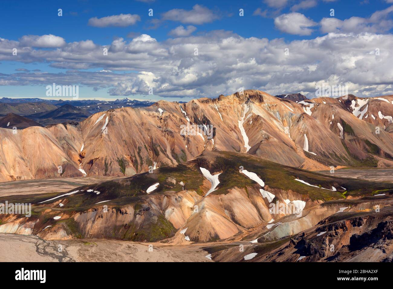 Landmannalaugar, Rhyolithberge, Berge, Hochland, Aussicht, Insel, Europa Stockfoto