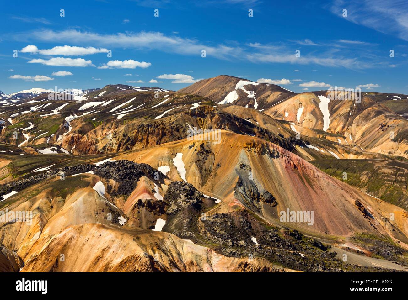 Brennisteinsalda, Landmannalaugar, Vulkan, Berge, Hochland, Aussicht, Insel, Europa Stockfoto