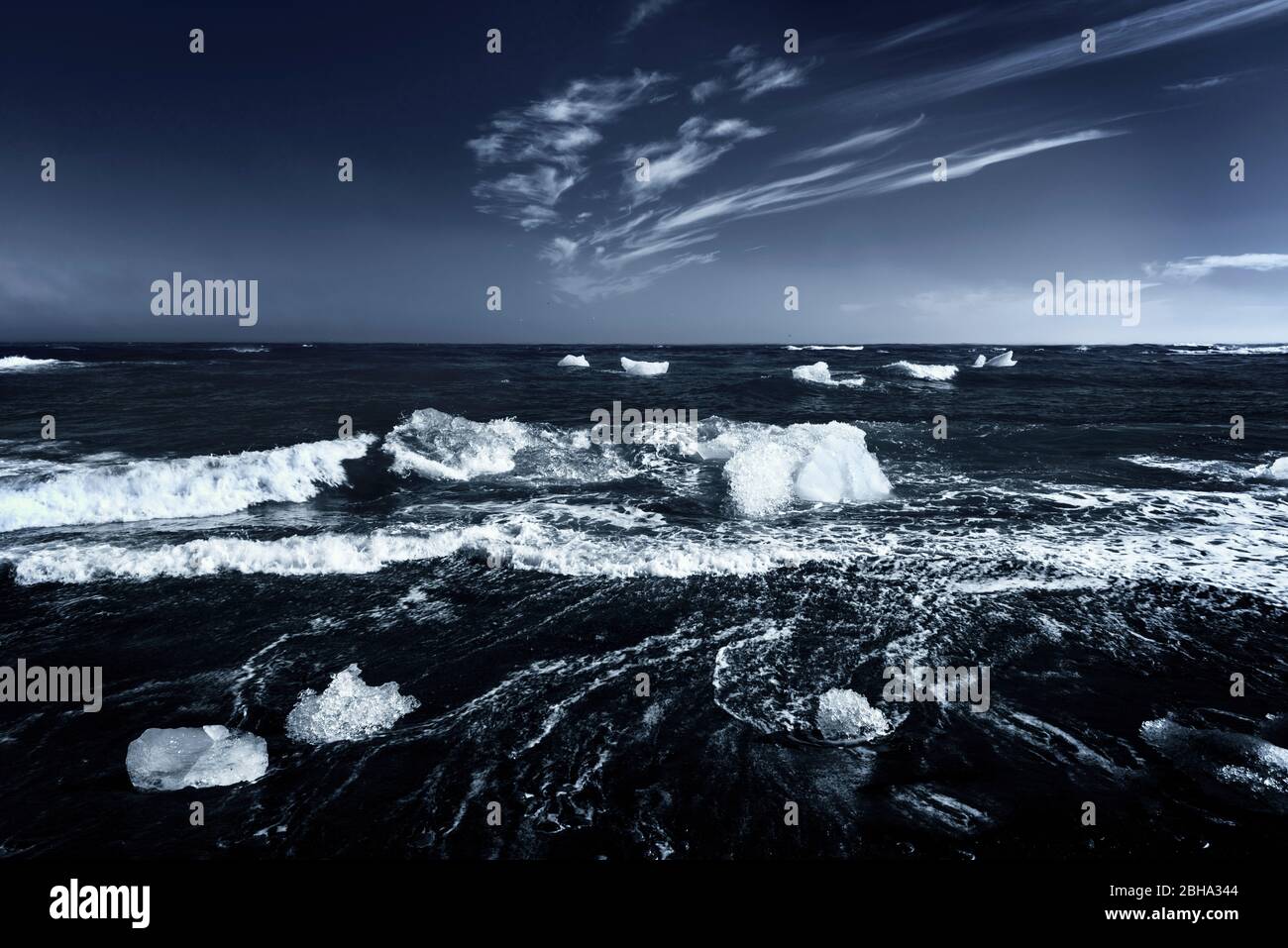 Eisberg, Eis, Strand, Jökulsarlon, Bucht, Insel, Europa Stockfoto