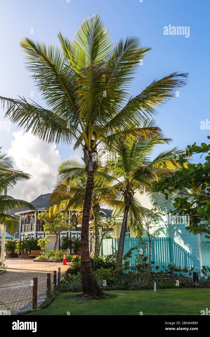 Einkaufs- und Touristenzentrum, Amber Cove Cruise Terminal, Hafen, Maimón, Dominikanische Republik, größere Antillen, Karibik, Atlantik, Mittelamerika Stockfoto