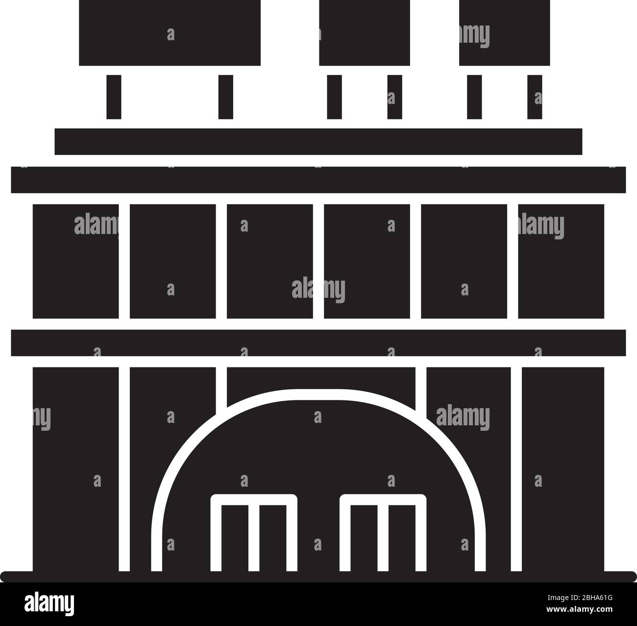 Schwarzes Symbol für das Einkaufszentrum Stock Vektor