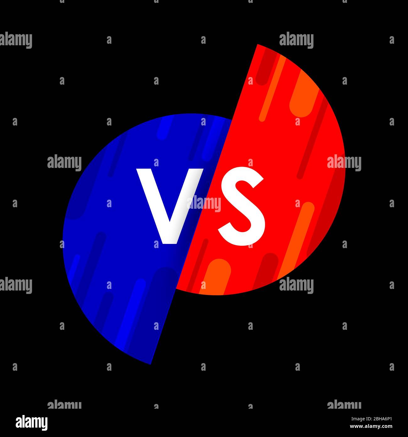 Versus VS Buchstaben Kampf Vektor-Illustration auf Hintergrund in flachem Design mit Halbton Stock Vektor