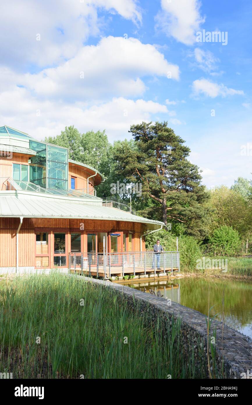 Wien, Wien: Haus Nationalpark Haus Lobau, Donau-Auen Nationalpark im Jahr 22. Donaustadt, Wien, Österreich Stockfoto