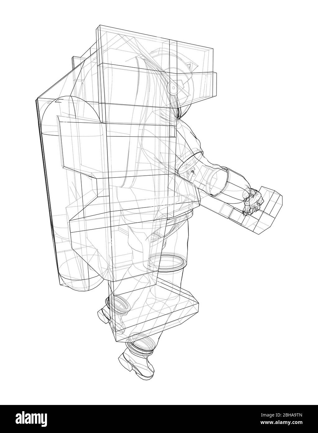 Astronaut Konzept. Vektor Rendering von 3d Stock Vektor