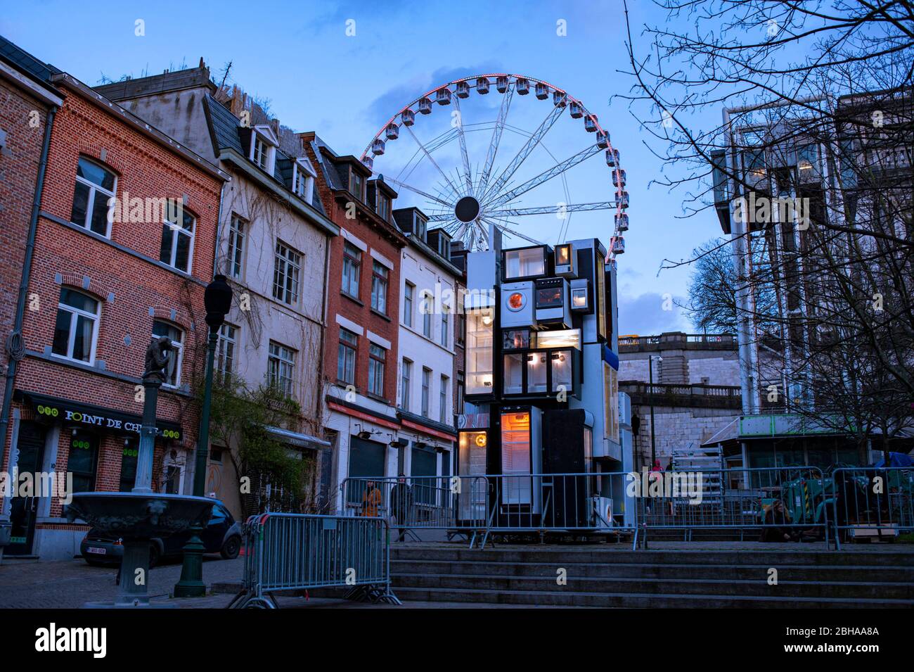 Helles Brüsseler Festival des Lichts. Natuurlijk Licht Installation Light Art Collection von Meke Vrienten. Brüssel Stock Reisefotos von Pep Masi Stockfoto