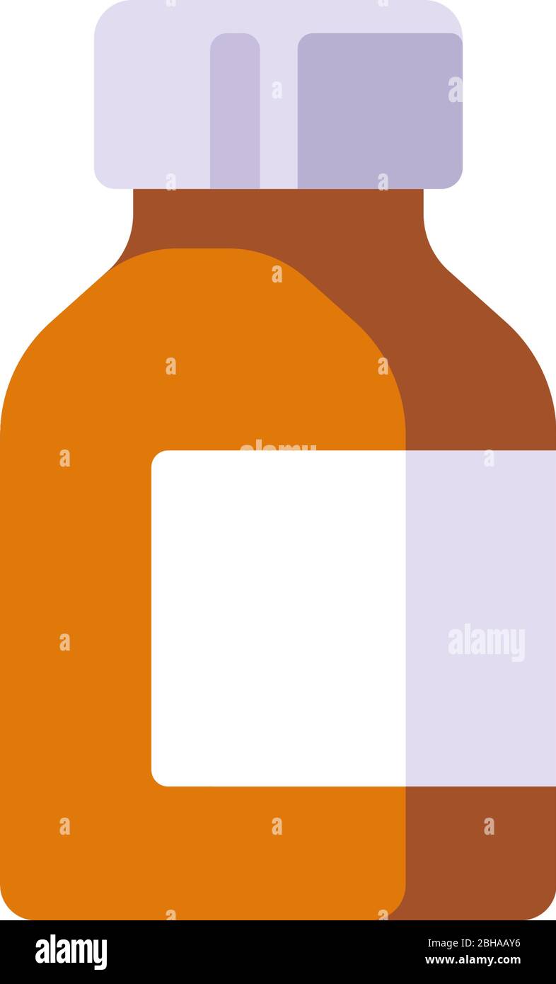 Glas Medizin Flasche Vektor Illustration. Flaches Symbol für das Gesundheitswesen Stock Vektor
