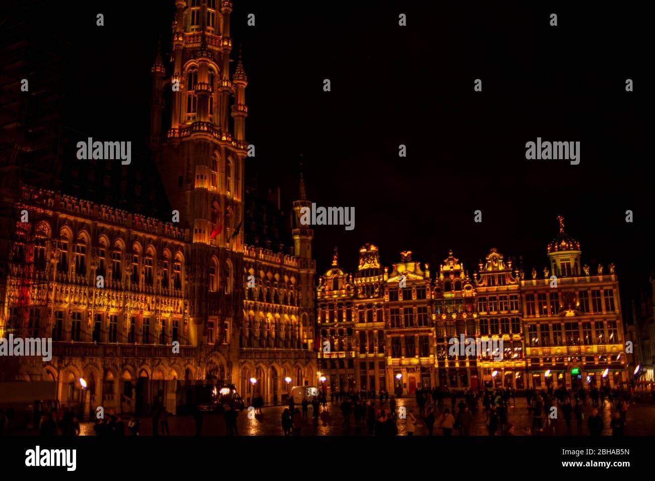 Helles Brüsseler Festival des Lichts. Beleuchtung des Grand Place Brüssel. Brüssel Stock Reisefotos von Pep Masip / Alamy Stock Photography. Stockfoto