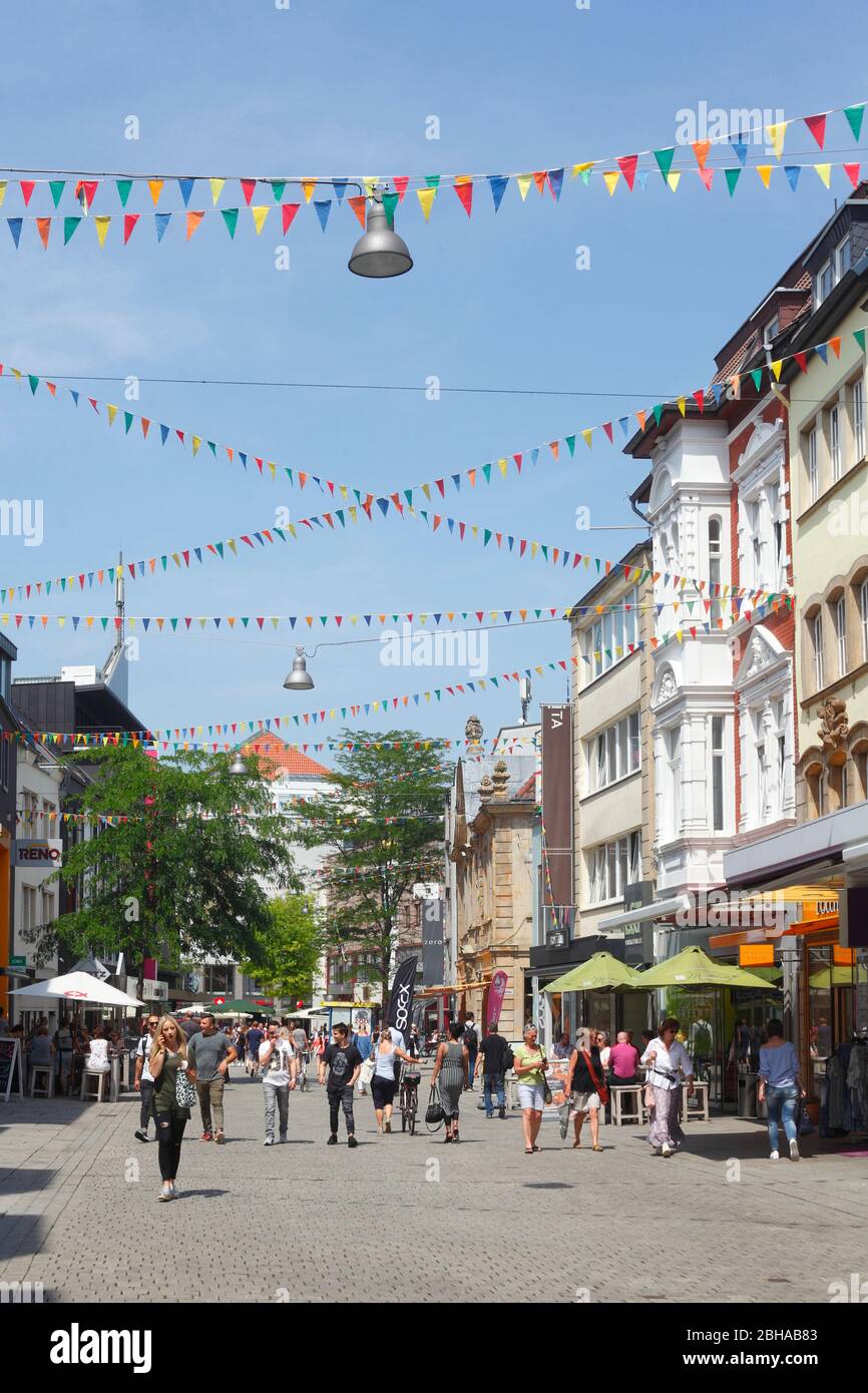 Fußgängerzone große Straße, Osnabrück, Niedersachsen, Osnabrück, Deutschland, Europa Stockfoto