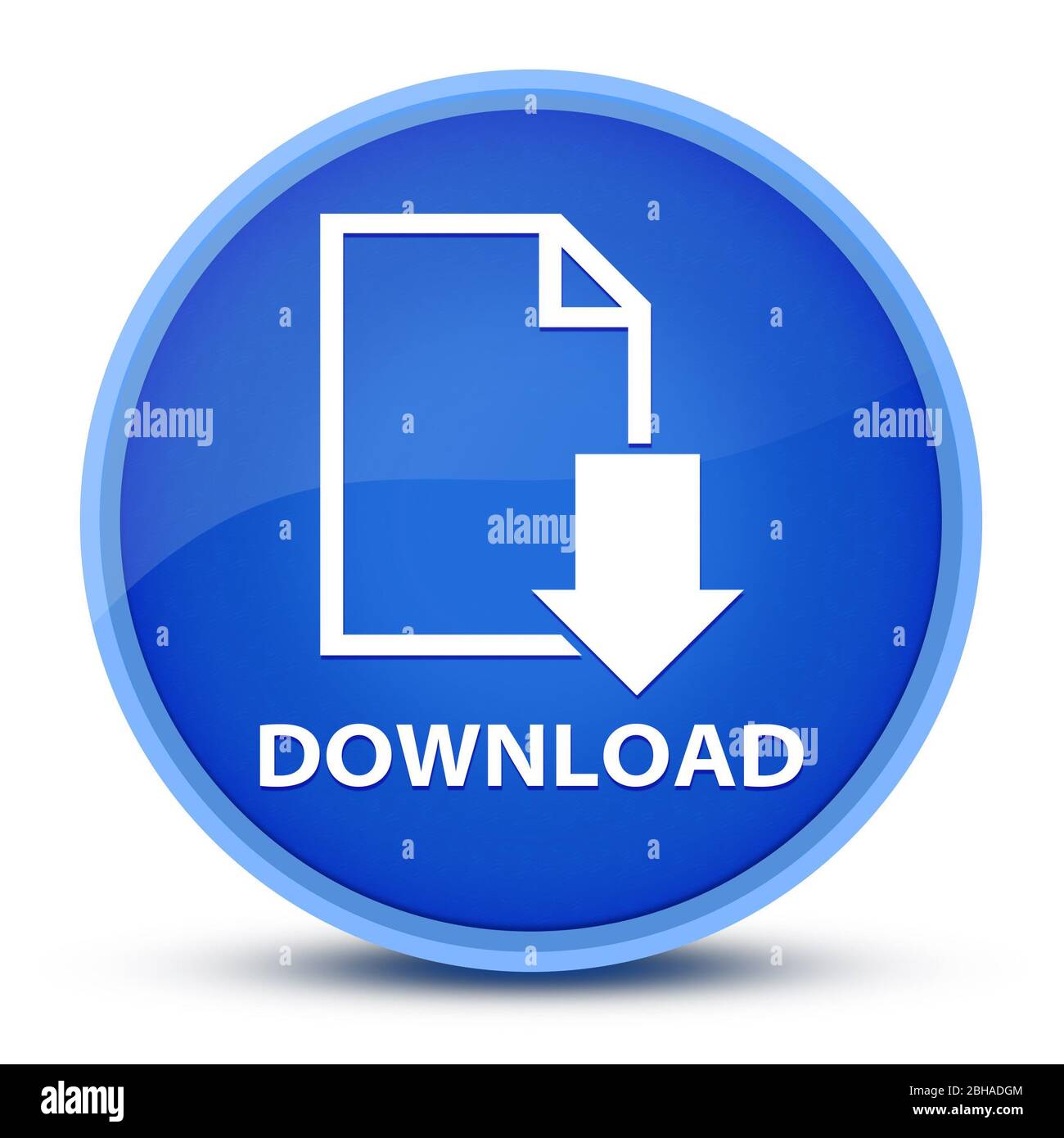 Download (Dokument-Symbol) isoliert auf spezielle blaue runde Taste abstrakte Abbildung Stockfoto