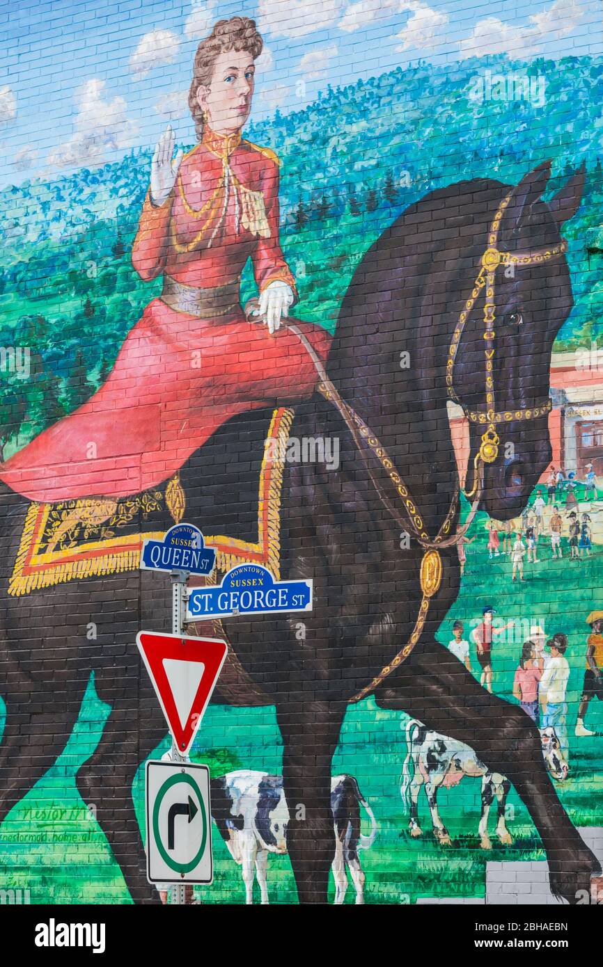 Kanada, New Brunswick, Kennebecasis River Valley, Sussex, wandbild der britischen königlichen Familie Stockfoto